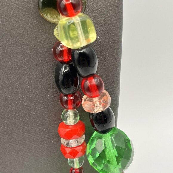 Vintage Uranium Glass Necklace Czech Glass Long Necklace  27" - Picture 12 of 12